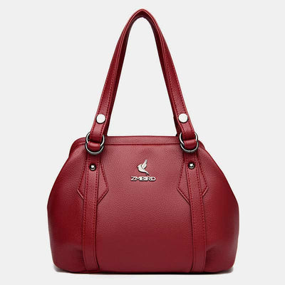 Shoulder Bag for Women Vegan Leather Tote Handbag with Zipper Closure