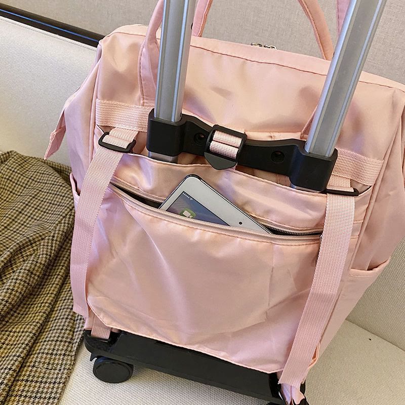 Detachable Travel Backpack Pull Rod Duffel Bag For Women Men