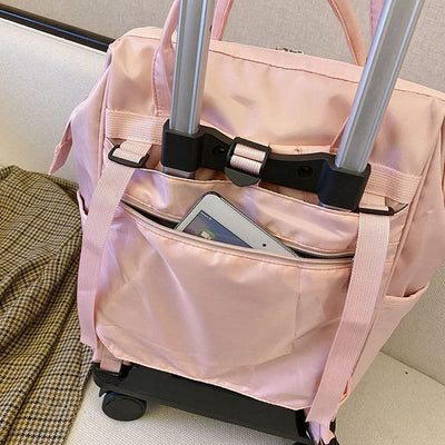 Detachable Travel Backpack Pull Rod Duffel Bag For Women Men