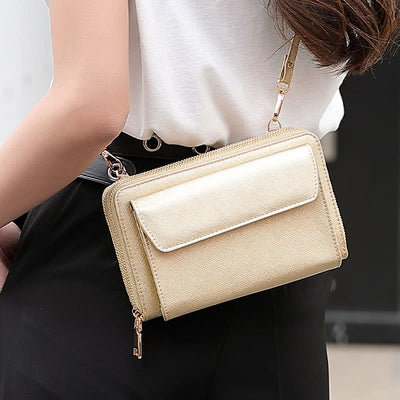 Vegan Leather RFID Blocking Phone Purse for Women Multi-Slot Crossbody Bag
