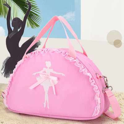 Girls Crossbody Bag Handbag Ballerina Pattern Nylon Dance Bag