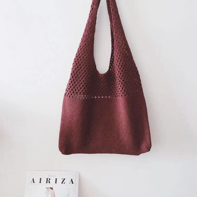 Tote Bag For Women Ethnic Style Wool Knitted Shoulder Bag