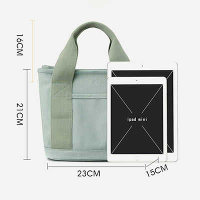 Multi-Pocket Handbag for Women Casual Canvas Tote Bag Daily Purse