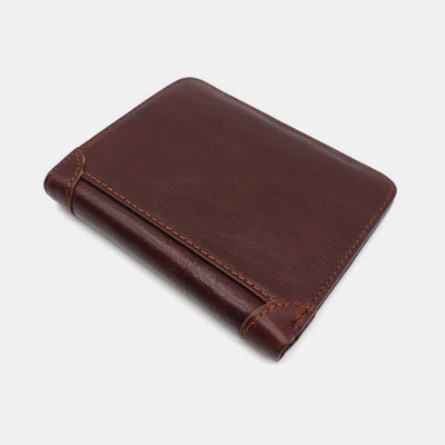 Men's Genuine Leather RFID Blocking Front Pocket Wallet Card Holder