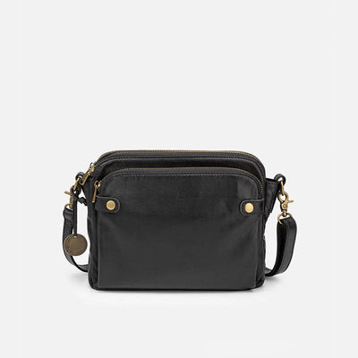 Vintage Three Layer Leather Crossbody Shoulder Bag For Women