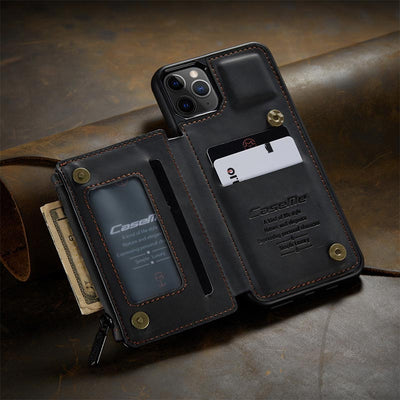 2 IN 1 Anti-theft RFID Phone Bag Wallet Smartphone Case Compatible with iPhone