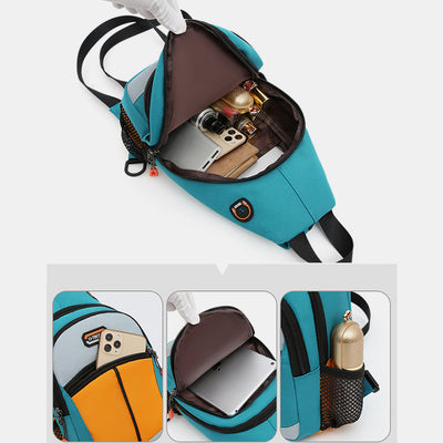Mini Shoulder Backpack Colorblock Crossbody Sling Bag Daypack for Women Men