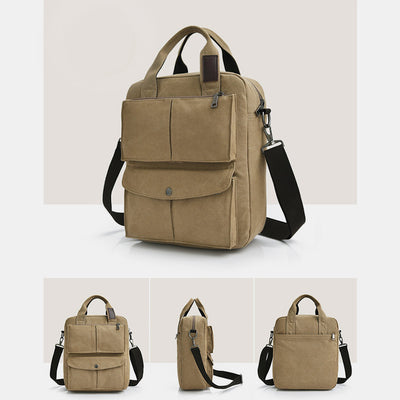 Multi-Carry Large Capacity Canvas Messenger Bag Handbag