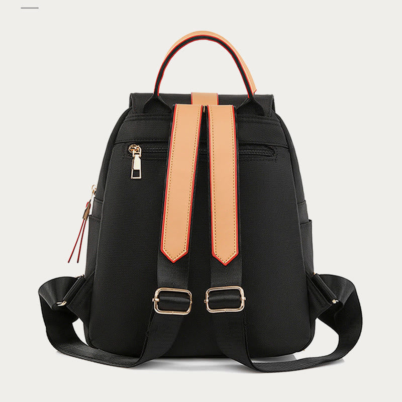 Nylon Backpack For Women Solid Color Large Capacity Leisure Bag