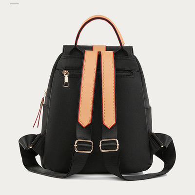 Nylon Backpack For Women Solid Color Large Capacity Leisure Bag