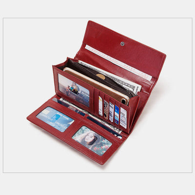 RFID Anti-Theft Multi-Card Genuine Leather Wallet