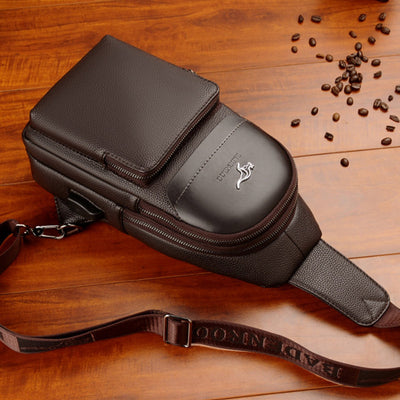 Multipurpose Sling Bag Waterproof Soft Crossbody Backpack with USB Charger Port