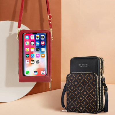 Phone Bag For Women Multiple Colors Touchable Daily Leather Clip