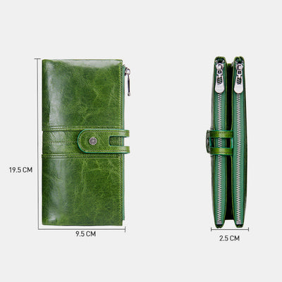 Wallets for Women Genuine Leather Cellphone Case Long Slim Credit Card Holder