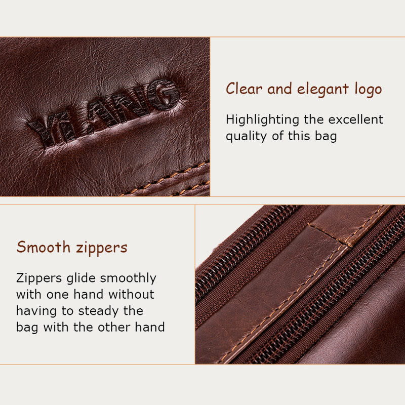 Leather Waist Bag For Men Retro Multifunctional Crossbody Phone Bag