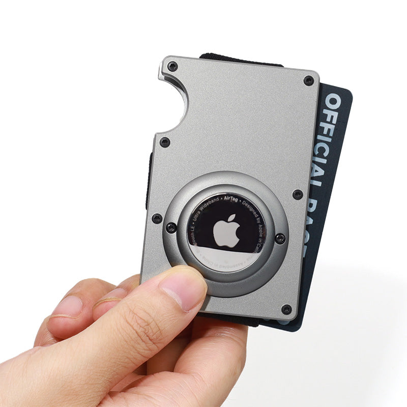 Minimalist Aluminum Metal Airtag Card Case