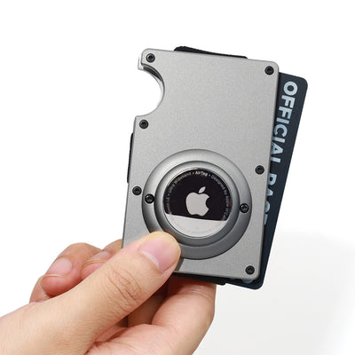 Minimalist Aluminum Metal Airtag Card Case