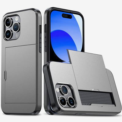Iphone Slide Card Phone Case 2 In 1 Anti Fall Wallet Case for iPhone 14/15/16