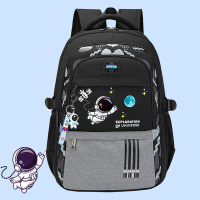 Astronaut Pattern Backpack For School Lightweight Breathable Fabric Schoolbag