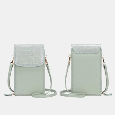 Womens Slim Lightweight Leather Crossbody Phone Bag Credit Card Holder