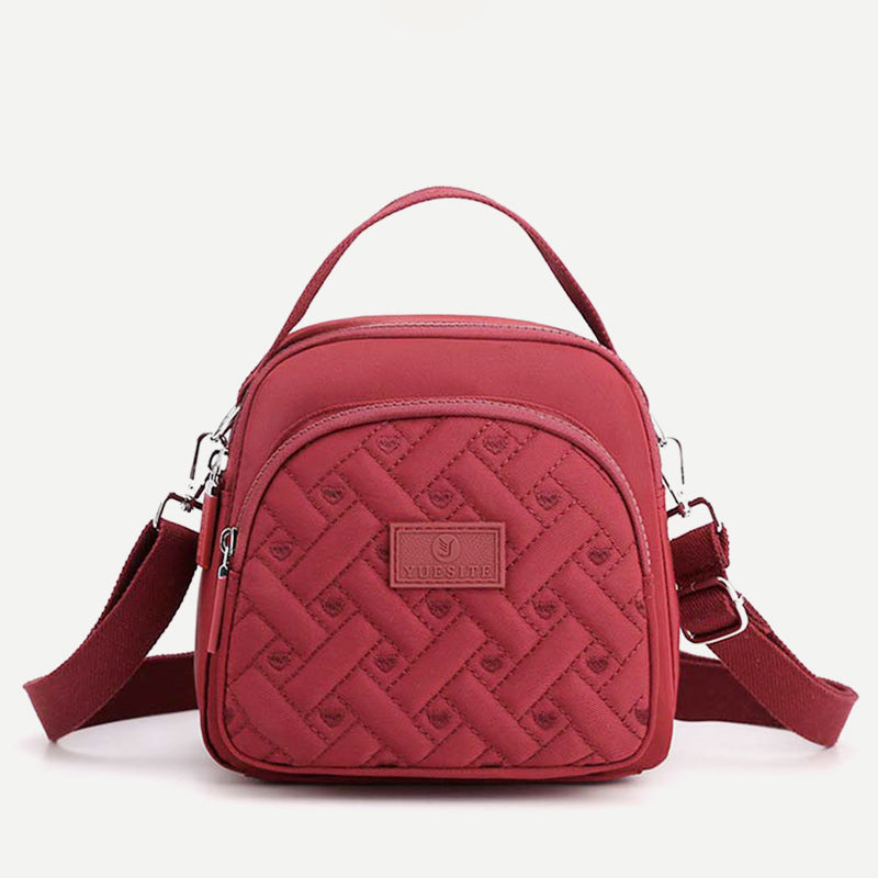 Functional Women Purse Lightweight Nylon Roomy Crossbody Shoulder Bag Mini Backpack