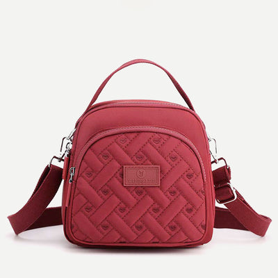 Functional Women Purse Lightweight Nylon Roomy Crossbody Shoulder Bag Mini Backpack