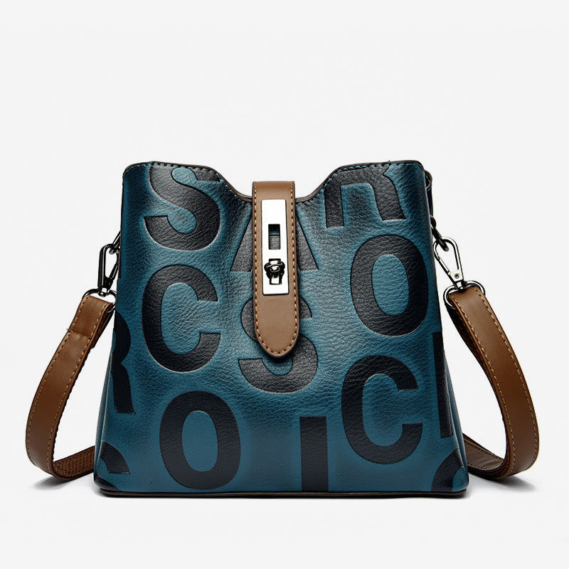 Vegan Leather Bucket Bag Women Elegant Dating Crossbody Bag