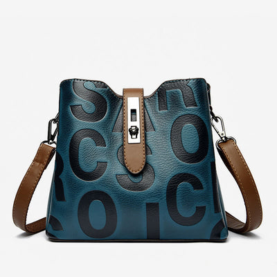 Vegan Leather Bucket Bag Women Elegant Dating Crossbody Bag