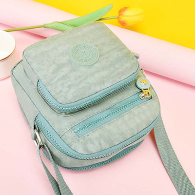 Lightweight Small Solid Color Crossbody Bag Multi-Pocket Cell Phone Purse