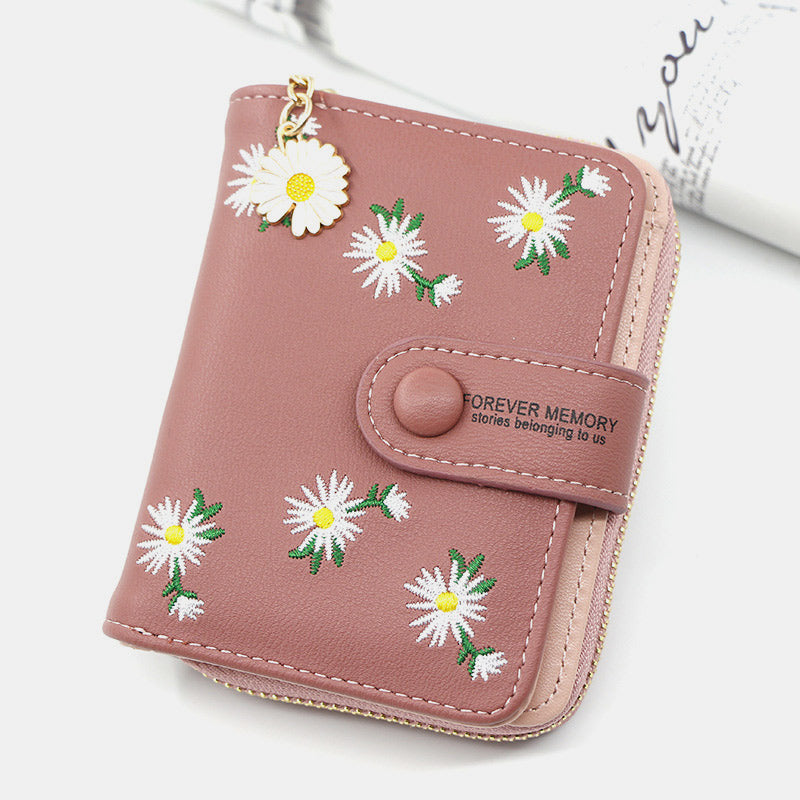 Cute Embroidery Wallet With Coin Purse
