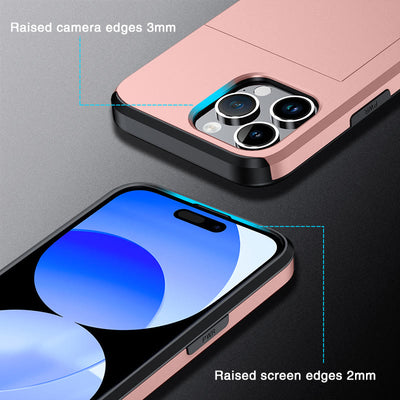 Iphone Slide Card Phone Case 2 In 1 Anti Fall Wallet Case for iPhone 14/15/16