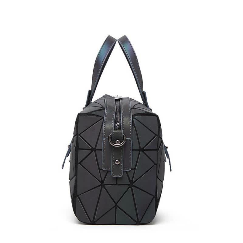 Geometric Purses Handbag Fashion Reflective Tote Bag with Crossbody Strap