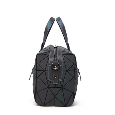 Geometric Purses Handbag Fashion Reflective Tote Bag with Crossbody Strap