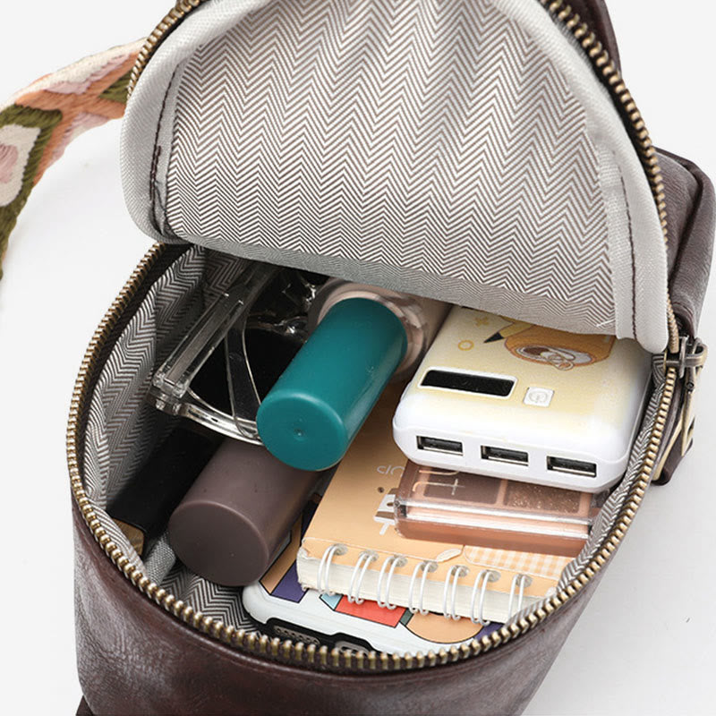 Sling Bag For Women Lightweight Wide Straps Leather Shopping Bag