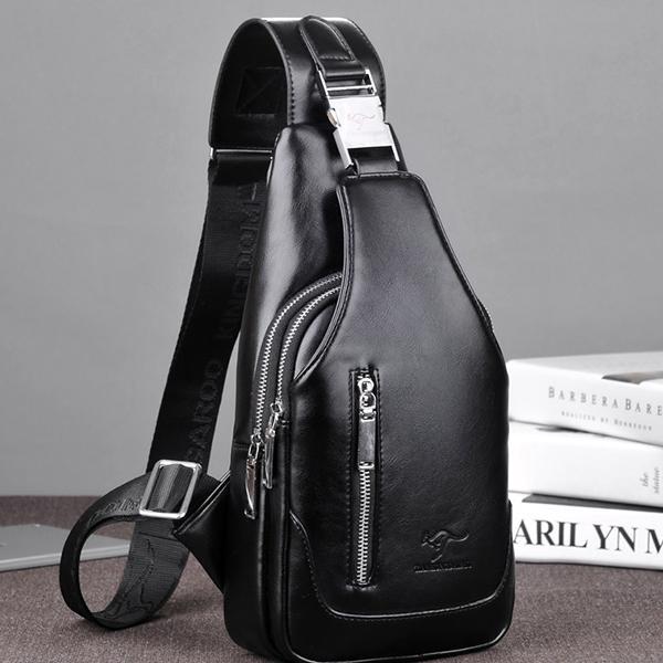 Men's Anti-theft Vintage Sling Bag with USB Charging Port