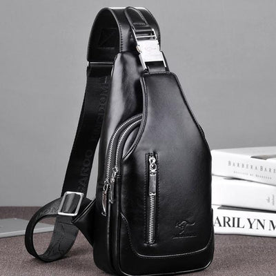 Men's Anti-theft Vintage Sling Bag with USB Charging Port