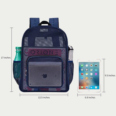 Mesh Backpack For School Travel See Through Portable Purse