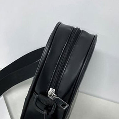 Crossbody Bag For Outdoor Funny Faceless Pattern Leather Pack