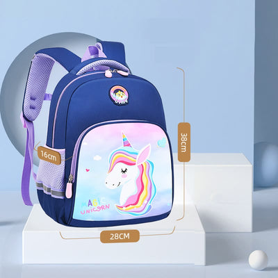 Backpack For Kids Cartoon Character Printing Lightweight Oxford Schoolbag