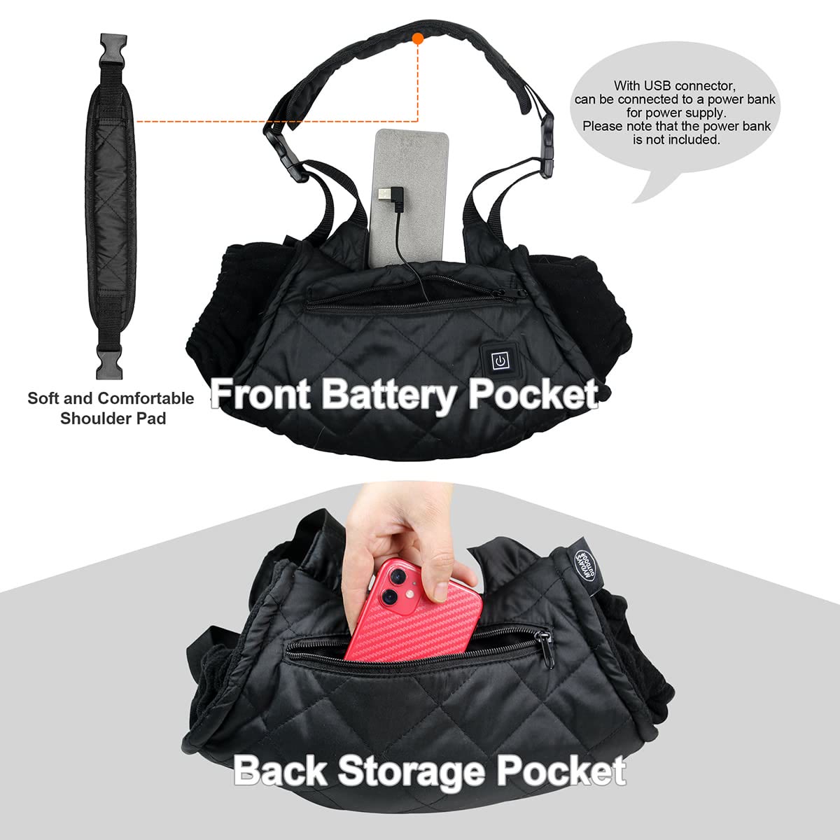 Heating Warm Handbag For Outdoor Ice Fishing Adjust Smart Gloves