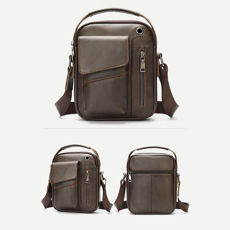 Messenger Bag for Men Multi-Pocket Genuine Leather Business Crossbody Bag - image 4