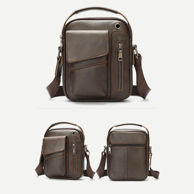 Messenger Bag for Men Multi-Pocket Genuine Leather Business Crossbody Bag - image 4