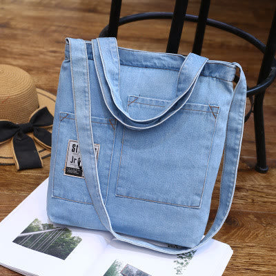 Denim Tote For Outing Retro Canvas Ripped Crossbody Bag
