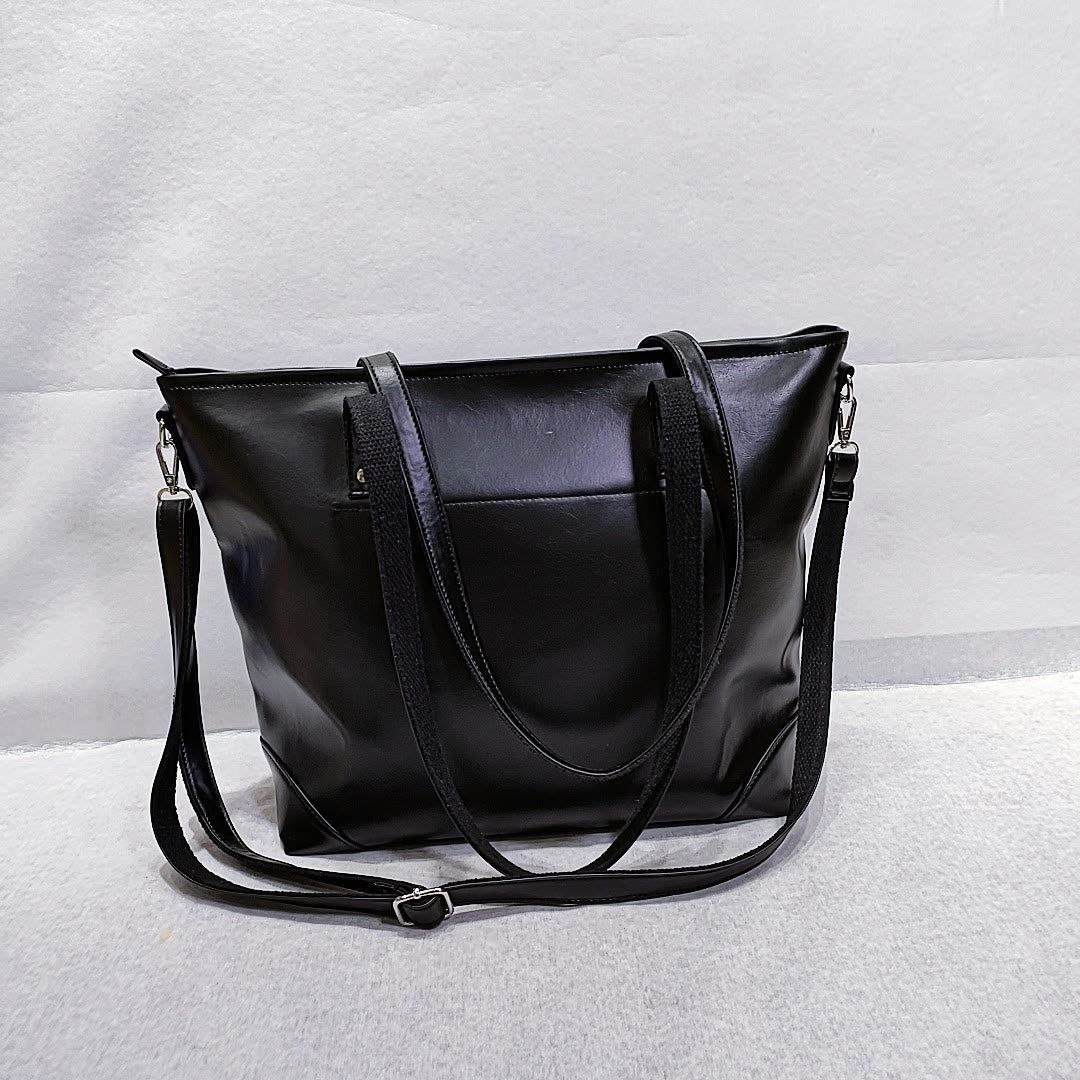 Retro Women Shoulder Bag Soft Vegan Leather Crossbody Travel Tote