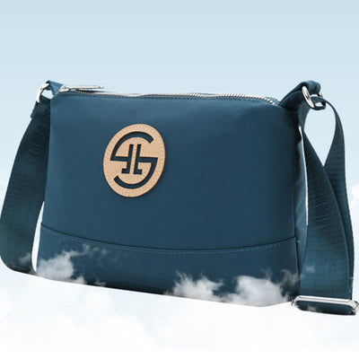 Triple Zip Small Crossbody Bag Lightweight Waterproof Nylon Handbag for Women