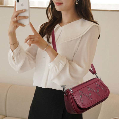 Fashion Rehinestone Shoulder Bag for Women Leather Satchel Crossbody Bag