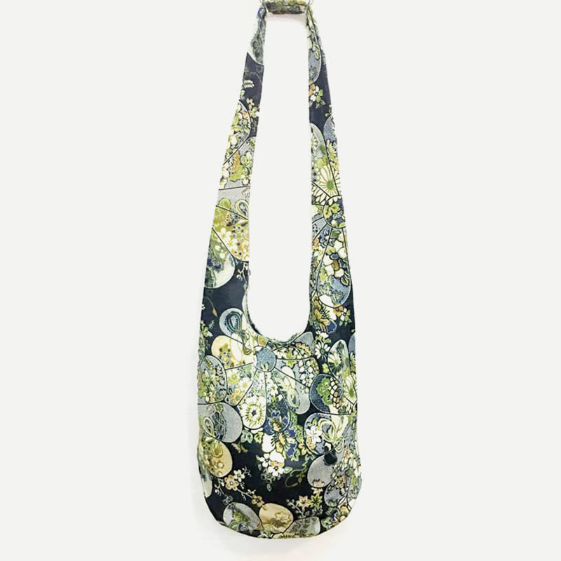 Shoulder Bag for Women Printing Flower Daily Cotton Crossbody Bag