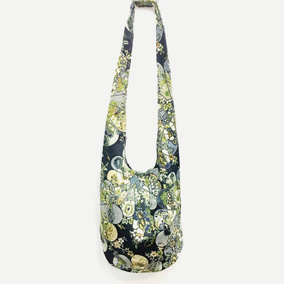 Shoulder Bag for Women Printing Flower Daily Cotton Crossbody Bag