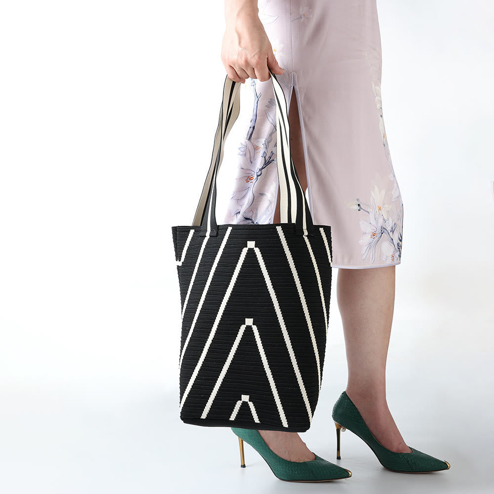 Women Knitted Handbag Women Large Capacity Simple Shoulder Bag