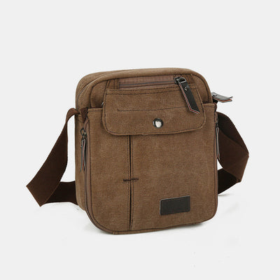 Mens Small Messenger Bag Multi-Slot Travel WorK Canvas Shoulder Bag